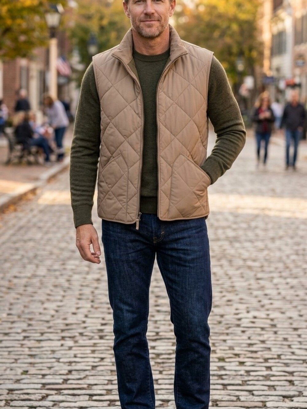 J. Crew Walker Quilted Sleeveless Vest - Taupe